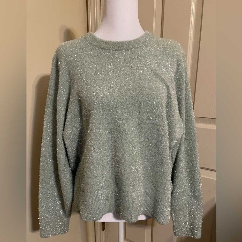 Old Navy Seafoam Green Sparkle Sweater L